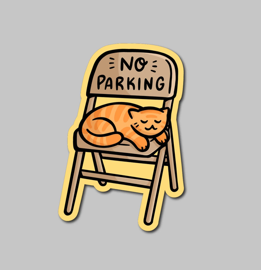 Parking Chair Sticker | Weatherproof Vinyl Pittsburgh Kawaii Sticker| Cute Cat Yinzer |Pittsburgh