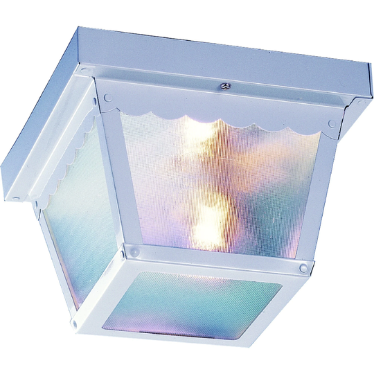 Volume Lighting 1-Light Outdoor White Flush Mount