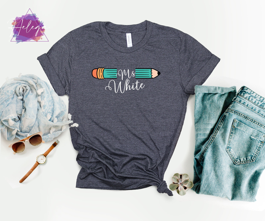 Customized Pencil Shirt, Hello Pre-K Teacher School T-Shirt, Back To Appreciation Shirt