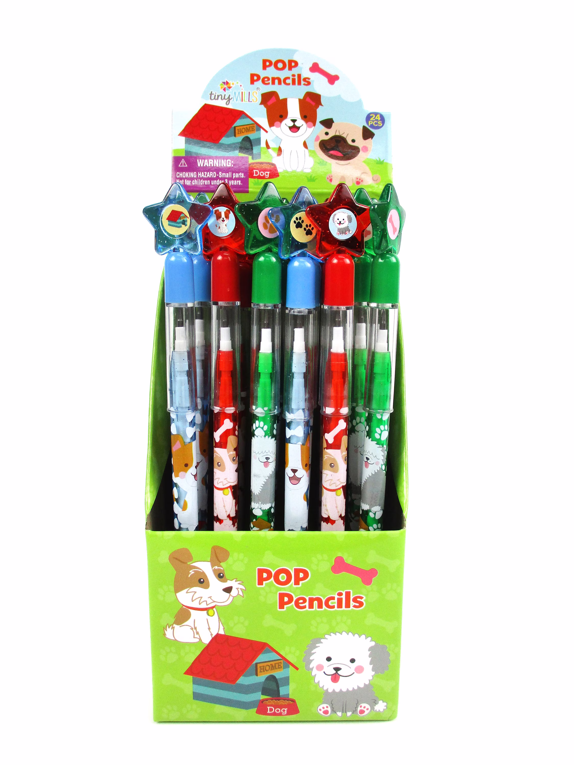 24 Pcs Dog & Puppy Multi Point Pencils