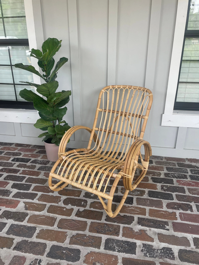 Bentwood Pretzel Chair, Rattan Lounge Bamboo Accent Paul Frankel Style Chairs, Mcm Midcentury Boho Chair
