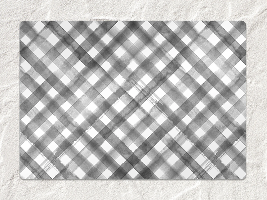 Grey Chec Chair Mat, Light Vinyl Floor Black Protective Watercolor Splat Pvc Decorative Kids Room Decor, Splash Mat