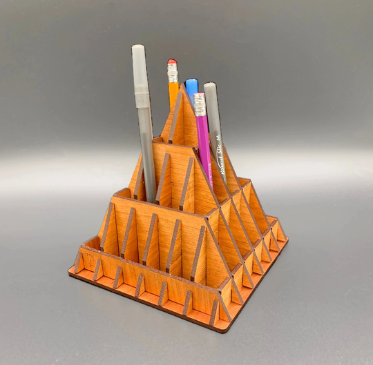Pyramid Pen & Pencil Holder | Completed Size 5.5 X Inch Assembly Required