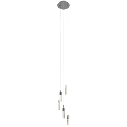 elan Kristall Chrome 5-light Spiral Pendant