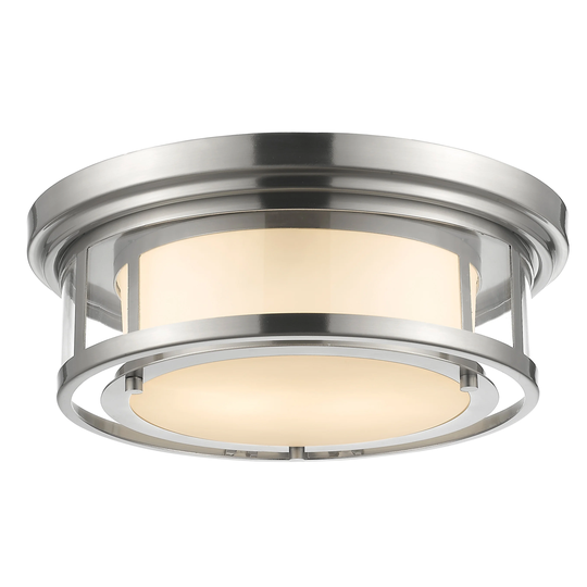 Avery Home Lighting Luna 2-light Matte Opal Flush Mount - Brushed Nickel