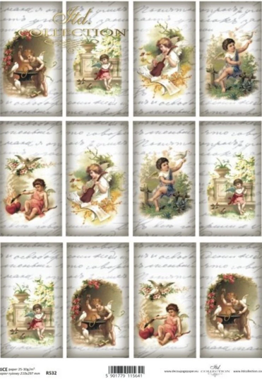 Rice Paper For Decoupage, Angels, Card Making, Decorative Paper, Mulberry Tissue, Scrapbooking, A4