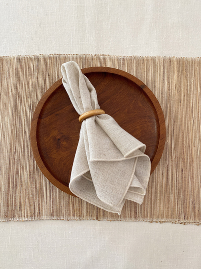 Vintage Beige Wool/Poly Blend Table Napkins Set Of 4 Neutral Mcm
