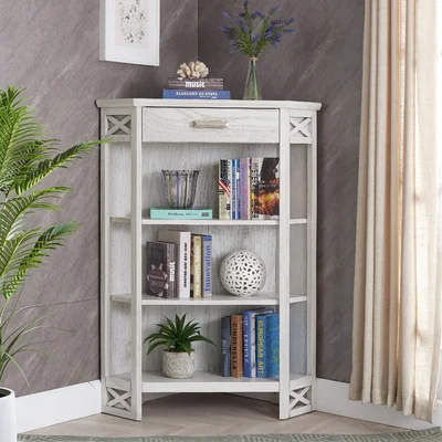 Marg 50" H x 30" W Corner Bookcase