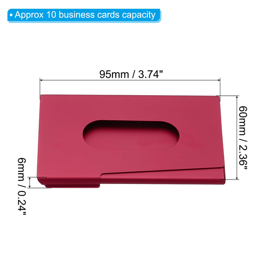 3.7x2.3x0.2 Inch Business Card Holder Alloy Name Cards Protect Case