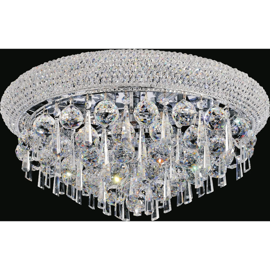 Guisseppe Lighting Seven Light Flush Mount Kingdom Chrome - Exact Size