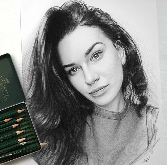 Graphite Pencil Portrait, Customized Drawing Portrait From Photo, Family Unique Gift Idea For Mom, Father & Other