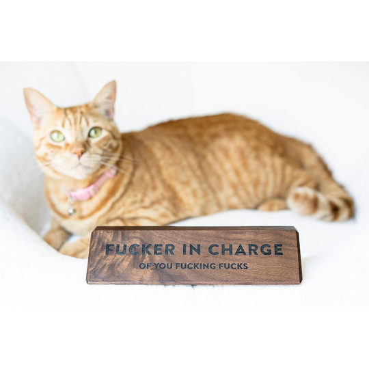 Wood Desk Name Plate