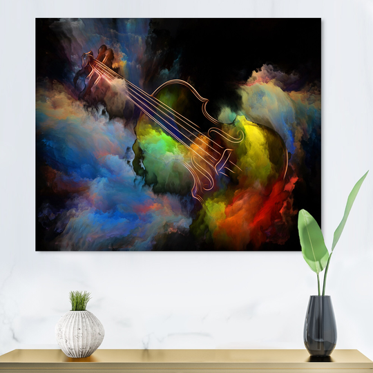 Designart 'Colorful Abstract Guitar Illustration II' Modern Canvas artwork