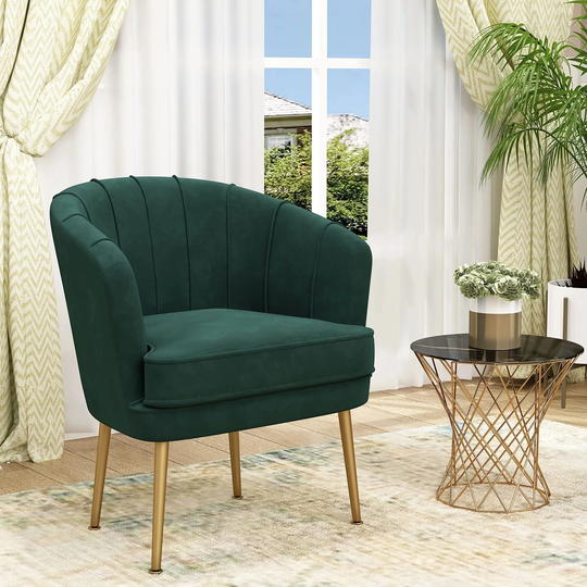 Velvet Accent Chairs for Living Room Bedroom Office Leisure Upholstered Single Sofa Chair