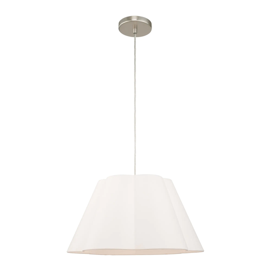 Livex Lighting Chelsea 1-Light Brushed Nickel Pendant - 18"Dia. x 16"-80"Adj. H
