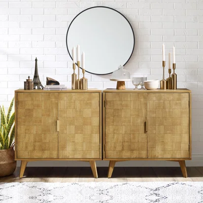 Modern Solid Wood 4 - Door Storage Sideboard Buffet