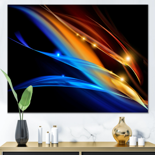 Designart 'Colorful Fractal Fire And Water Fusion IV' Abstract Canvas Wall Art