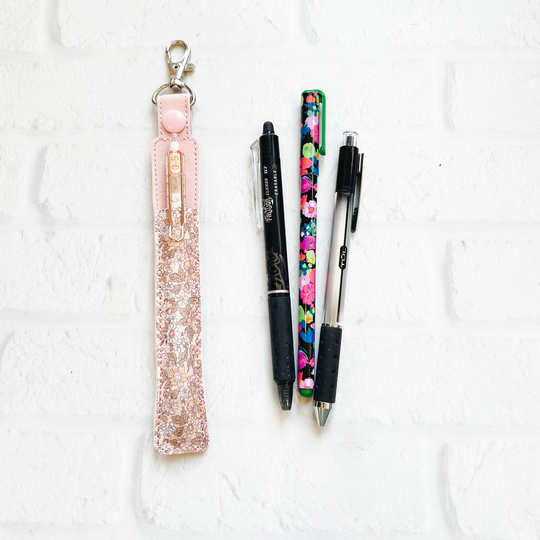 Neutral Blooms Pen Or Pencil Holder Keychain For Lanyard, Stylus Holder, Pen Case, Pen Holder, Teacher Student Gift Idea, Nurse