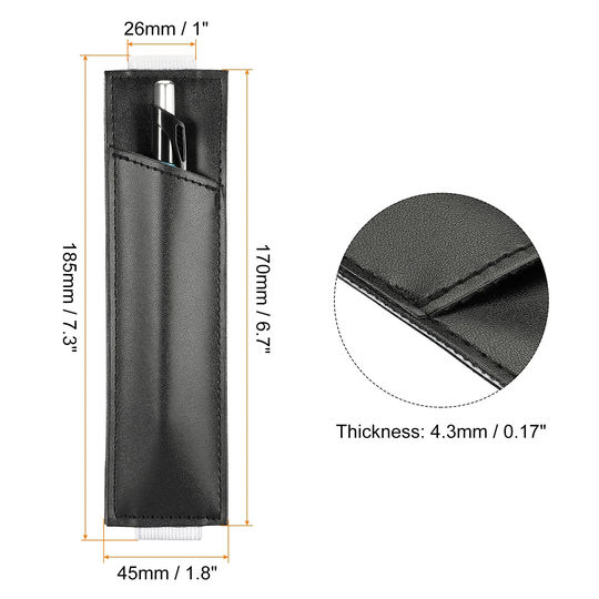 Pen Pouch Holder, Adjustable Leather Pencil Pocket Protector Case