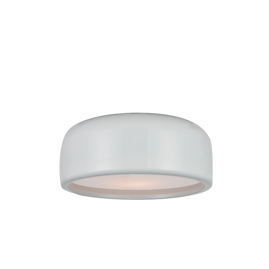 2 Light Flush Mount with White Finish