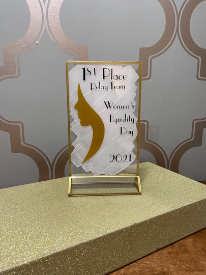 Acrylic Award | Table Marker Brush Stroke Stand