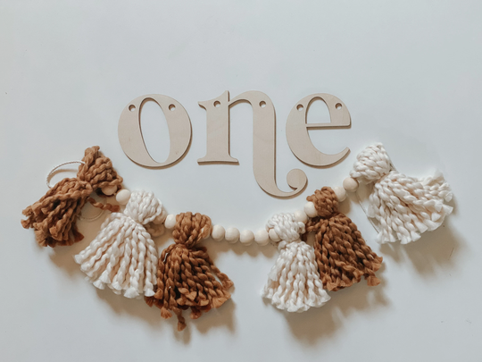 Wood High Chair Banner | Boho First Birthday