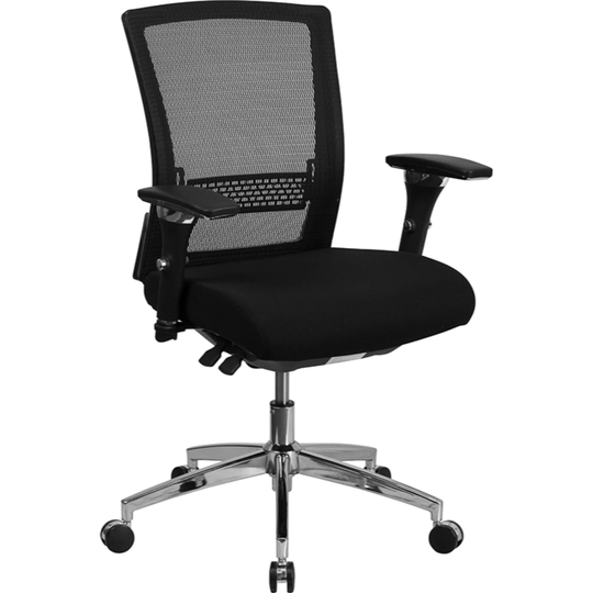 Offex Black Mesh MultiFunctional Executive Swivel Chair w/ Seat Slider - 25"D x 27"W x 39 - 41.75"H