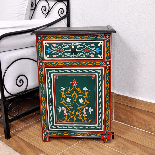 Arabesque Wooden Storage/End Table Moroccan By Mediterranean Imports