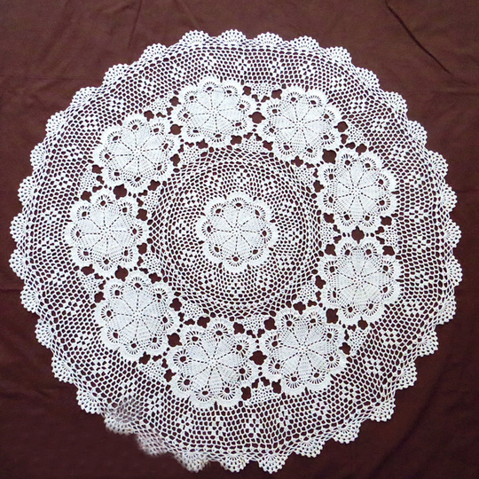 Cotton Handmade Table Cloth Crochet Lace Doilies For Round