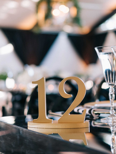 Table Numbers Gold Wedding Custom Wooden Number Signs Fast Turnaround