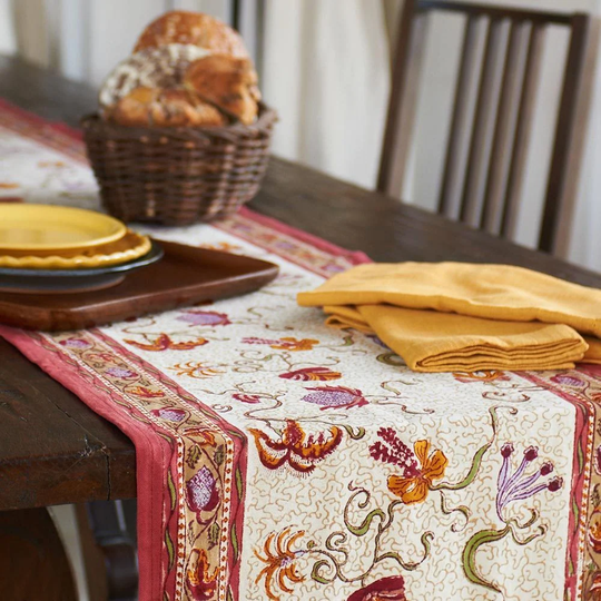 Fleurs des Indes Multicolored Cotton Table Runner