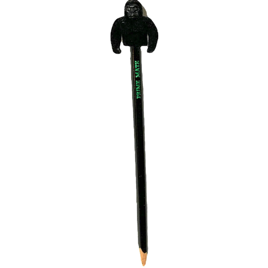 Vintage Prime Mate Gorilla Monkey Pencil Wood Pencils Souvenir Prize Flocked Topper Zoo Animal