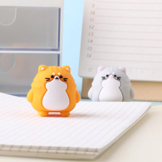 Kawaii Novely Cartoon Chunky Cat Pencil Sharpener || Student Sharpener, Creative Stationery, Back To School Supply