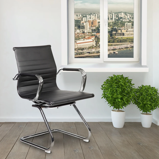 Modern Visitor Home Office Chair, Black