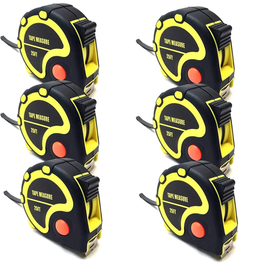 25 Foot Rubberized Tape Measure with Quick Stop Button, 25 feet by 1 inch (6)