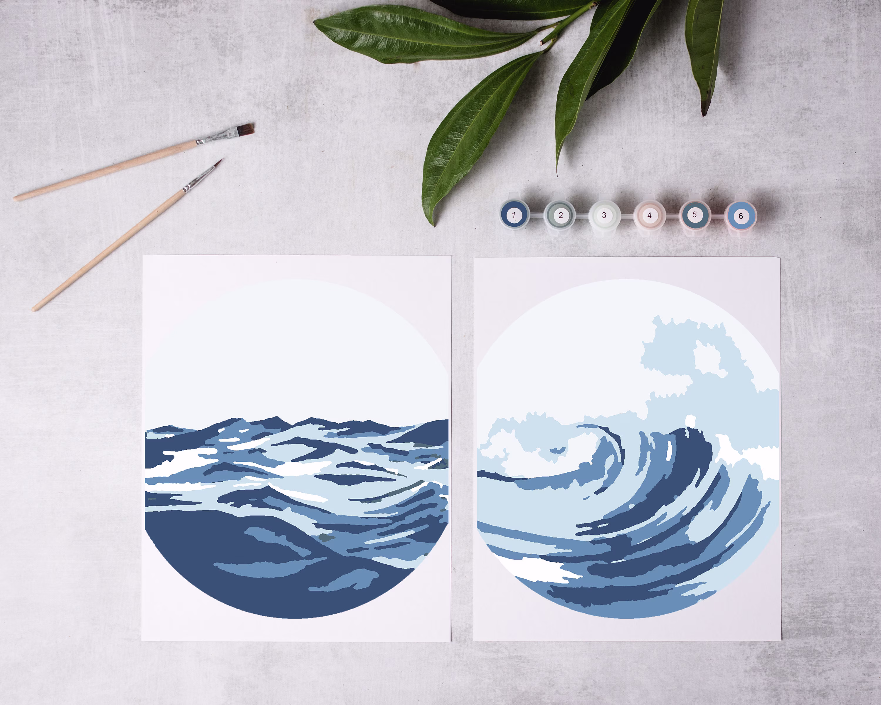 Ocean Waves Paint By Number Kit/Beach Number/Kids Crafting Kit/Adult Coloring Kit/Modern Mothers Day Gift