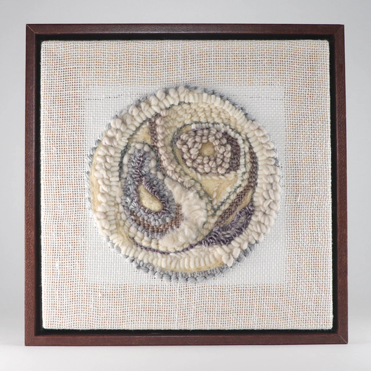 Fiber Art Color Study, Oyster | 10x10 Rug Hooking, Punching, Needle Felting