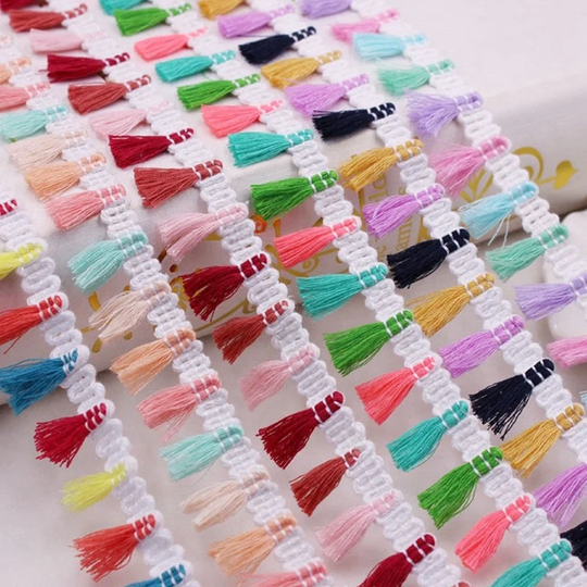 10 Yards Colorful Tassel Trims Lace, Gradient Polyester Yarn Fringe Tassels Trimming Ribbon Diy Home Sewing Decoration