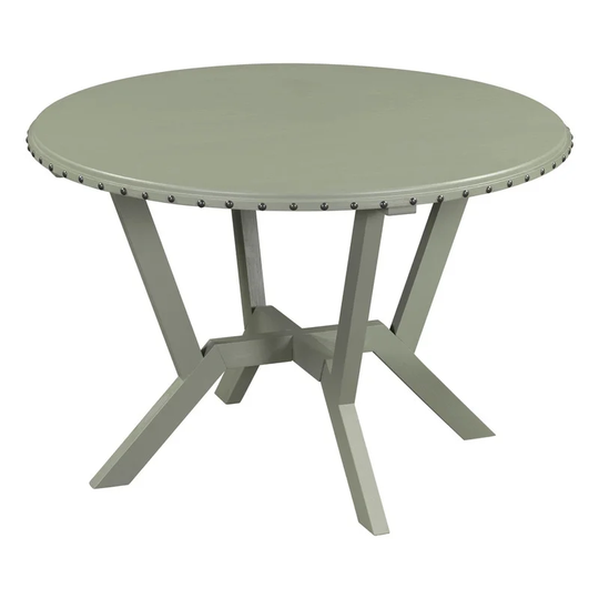 45.3" Wooden Round Table with Cross Legs for Small Places