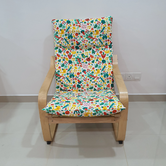 Ikea Poang Chair Cushion Cover - Childhood Dreams White V2