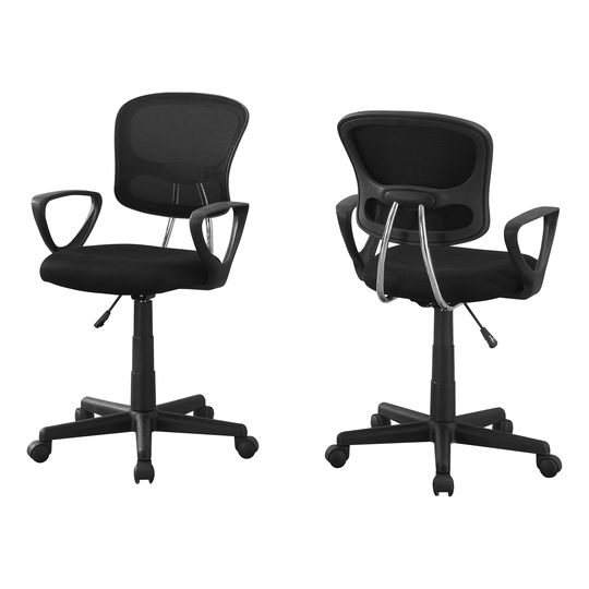 33" Black and Silver Contemporary Upholstered Office Chair