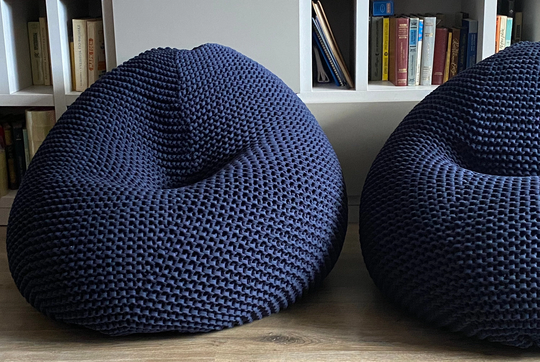 Navy Blue Beanbag Chair Transformer Custom Gamer Bean Bag Crochet Pouf Kids