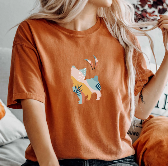 Comfort Colors Boho Shirt, Yorkshire Top, T-Shirt, Comfy Oversized Dog Gift, Lover