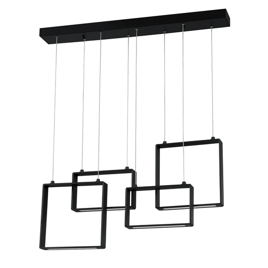 QUADRON 4-Light Rectangular LED Pendant Pendant Bar Ceiling Light