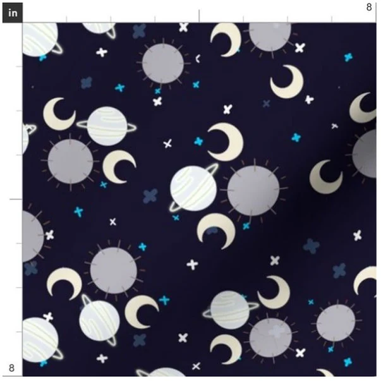 Out Of This World Space Fabric By The Yard | Outer Planets Moon Stars