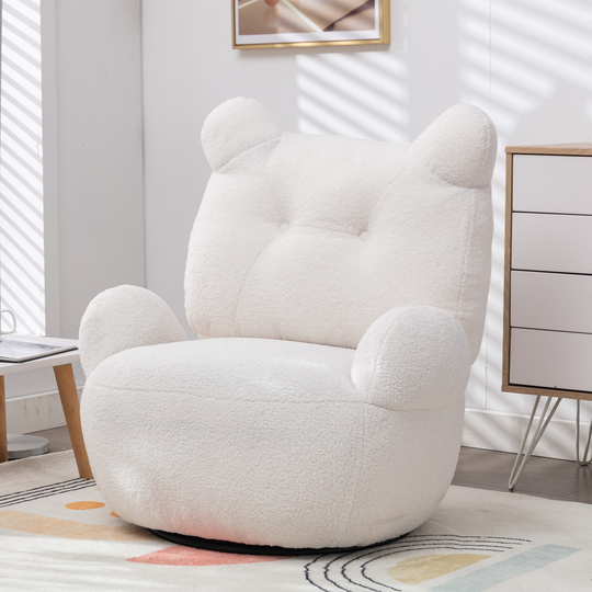 Teddy Plush Velvet Swivel Accent Chair - 32"Wx30"Dx35"H