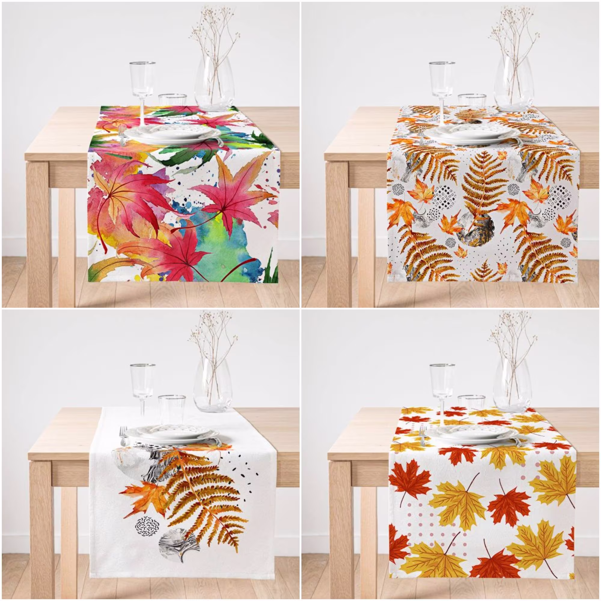 Fall Trend Table Runner|High Quality Leaves Runner|Orange Home Decor|Farmhouse Decor|Autumn Decor|Fall Theme Tablecloth