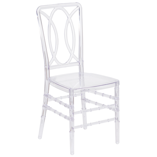 Crystal Ice Stacking Chair with Designer Back - Event Chair - Stack Chair