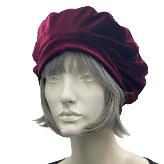 Berets For Women, Chemo Headwear, Unique Birthday Gift, Handmade in Burgundy Velvet Or Choose Your Color