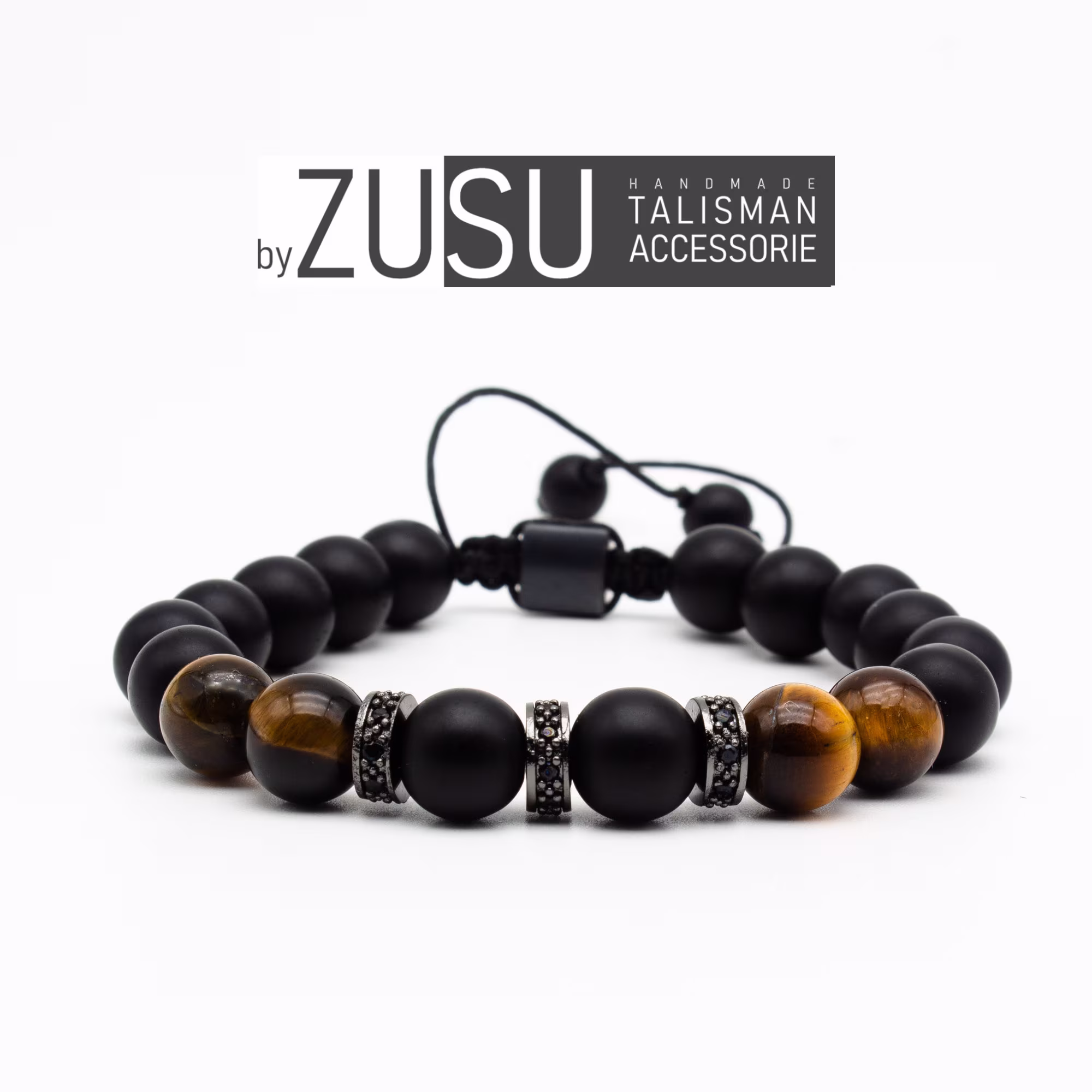 Tigers Eye Mens Bracelet & Black Onyx, Adjustable For Men Nice Gift Men Powerful Bracelet, Boyfriend